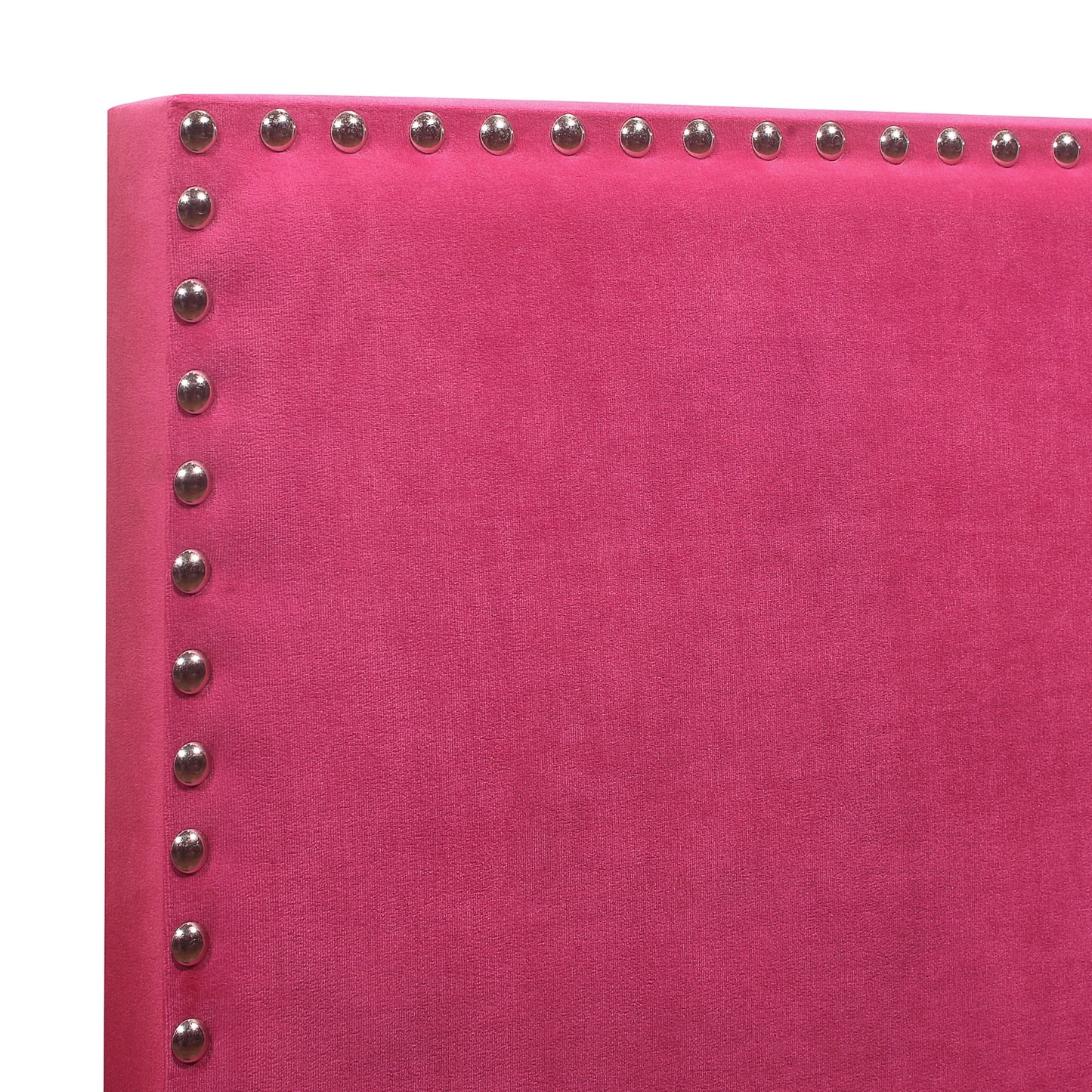 Skylar Nailhead Trim Upholstered Twin Platform Bed, Pink