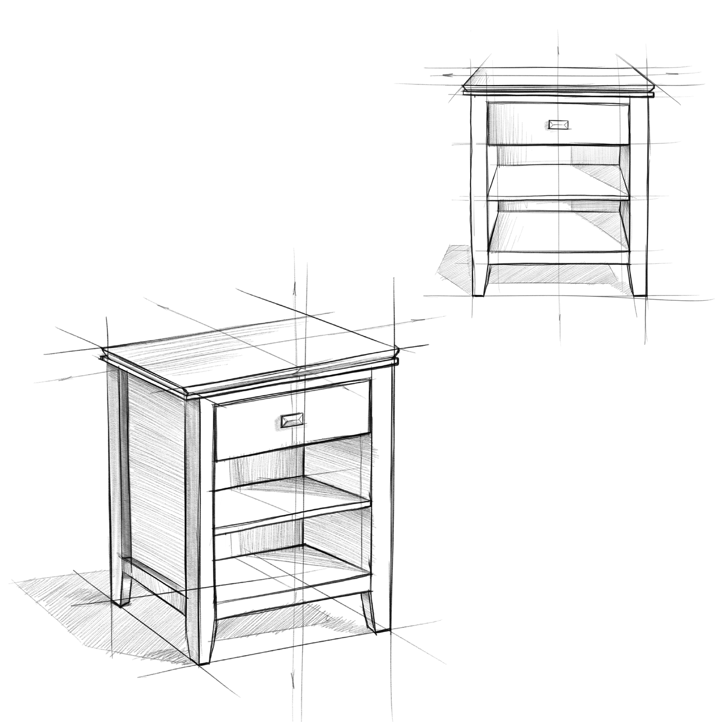 Simpli Home Artisan Wood 24in Transitional Bedside Nightstand Table in Russet Brown