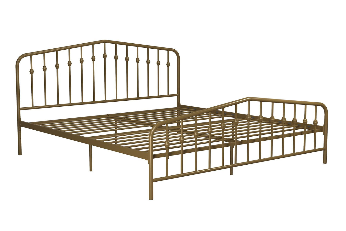 Novogratz Bushwick Metal Bed, King, Gold