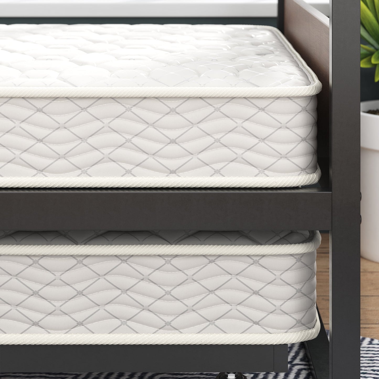 6in Comfort Twin Innerspring Mattresses, 2 Pack