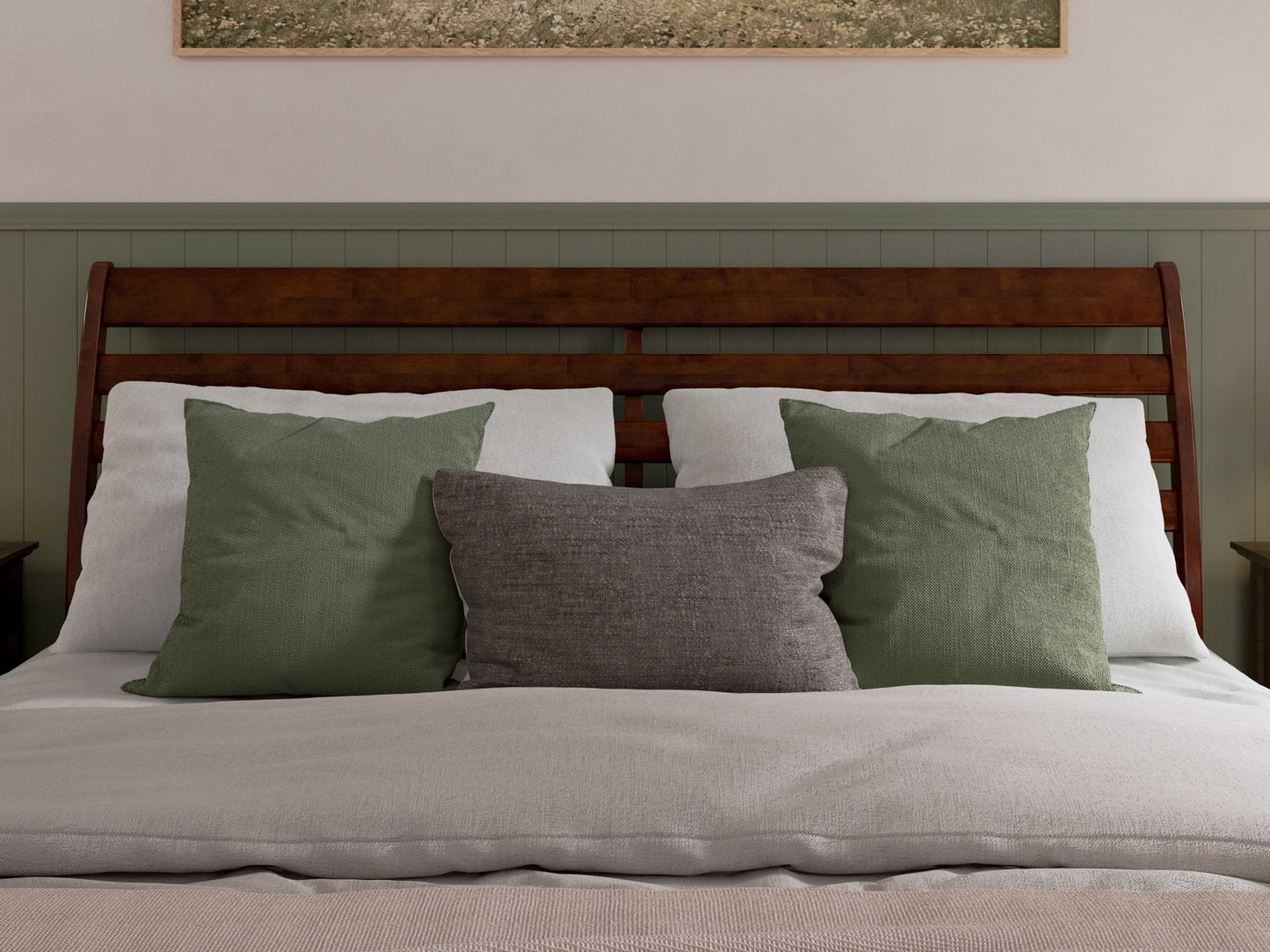 AFI Savannah King Solid Wood Low Profile Platform Bed, Walnut