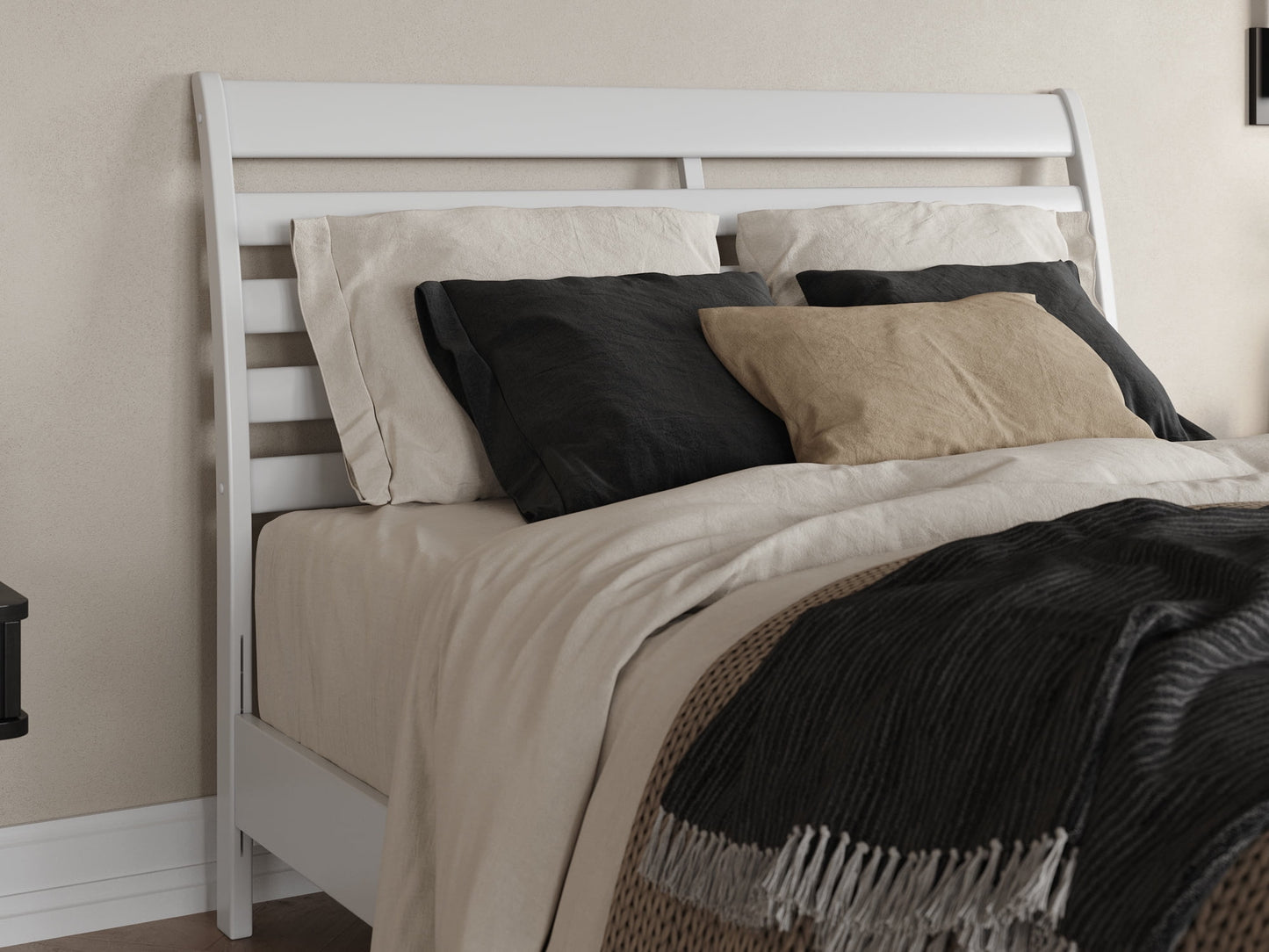 AFI Savannah Queen Solid Wood Low Profile Platform Bed, White