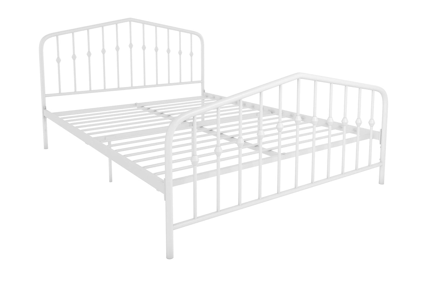 Novogratz Bushwick Metal Bed, Queen, Off White