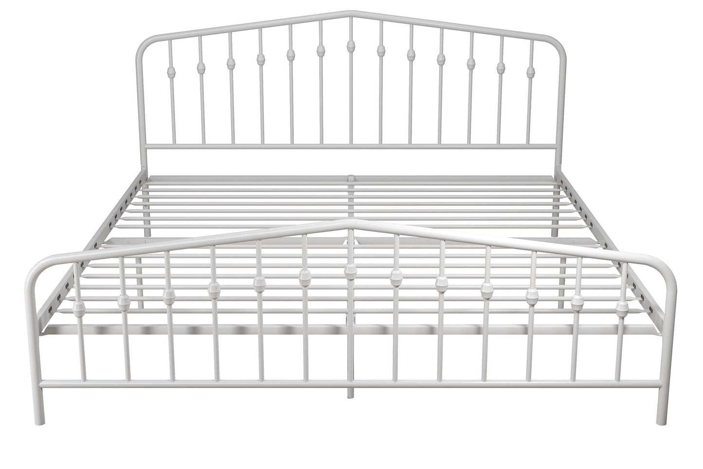 Novogratz Bushwick Metal Bed King, Off White