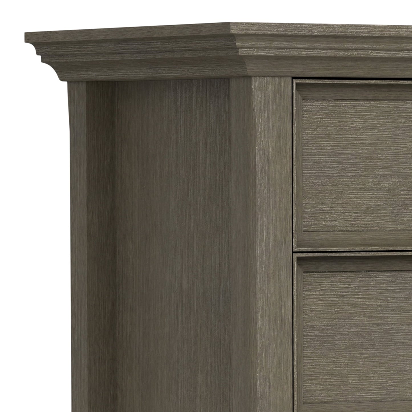 Simpli Home Amherst Bedside Nightstand Table in Farmhouse Gray
