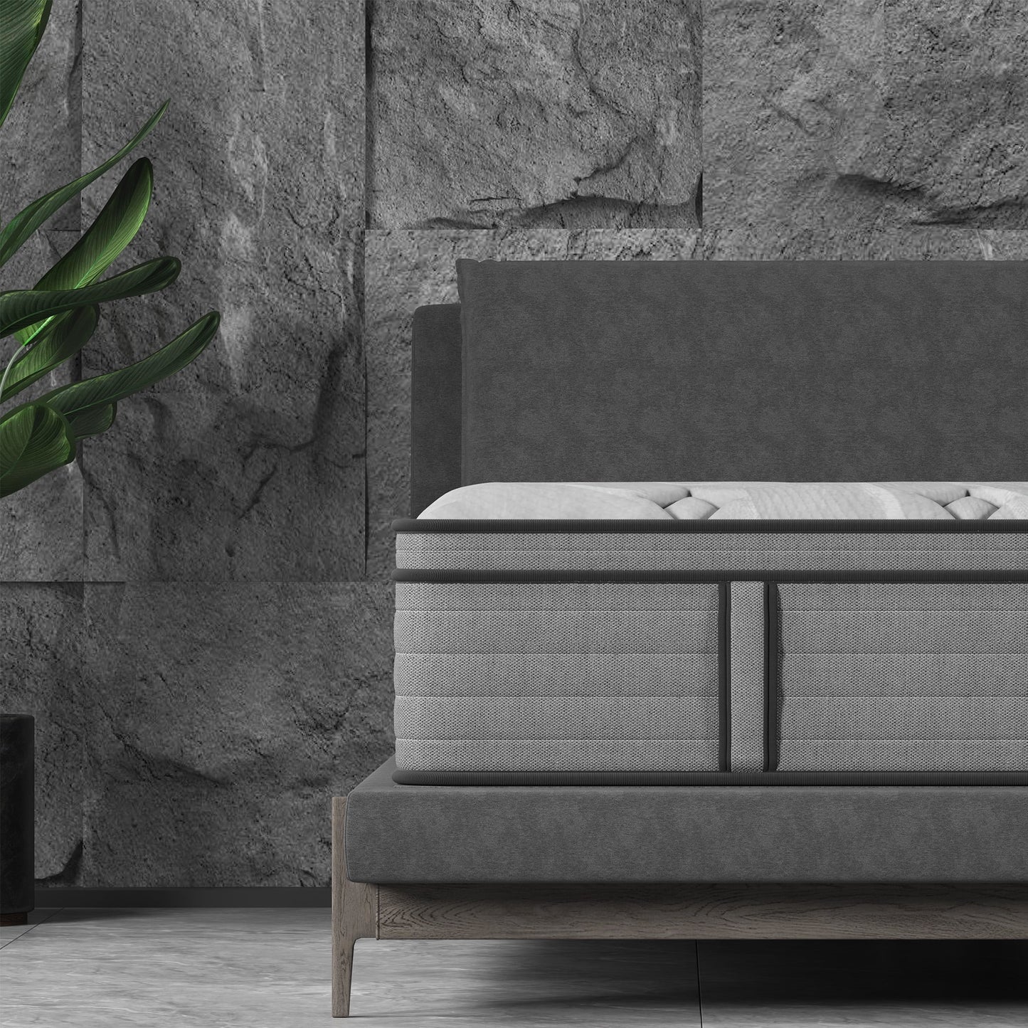 Slecofom 14in Firm Hybrid Mattress in a Box, with Cooling Gel Infused Memory Foam for Adults & Teenagers ¨C King Size