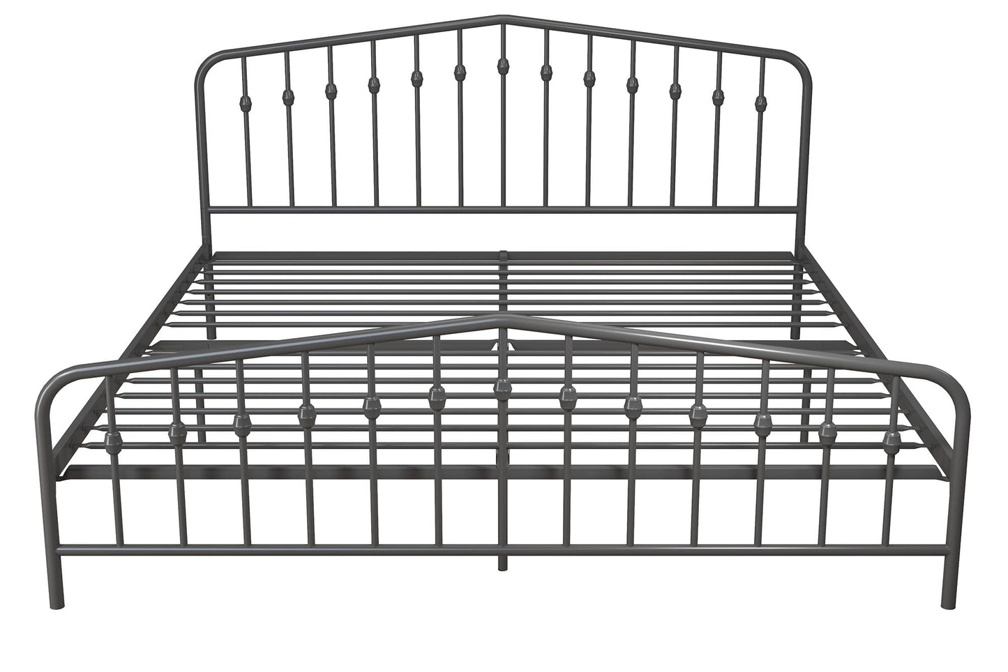 Novogratz Bushwick Metal Bed, King, Gunmetal Gray