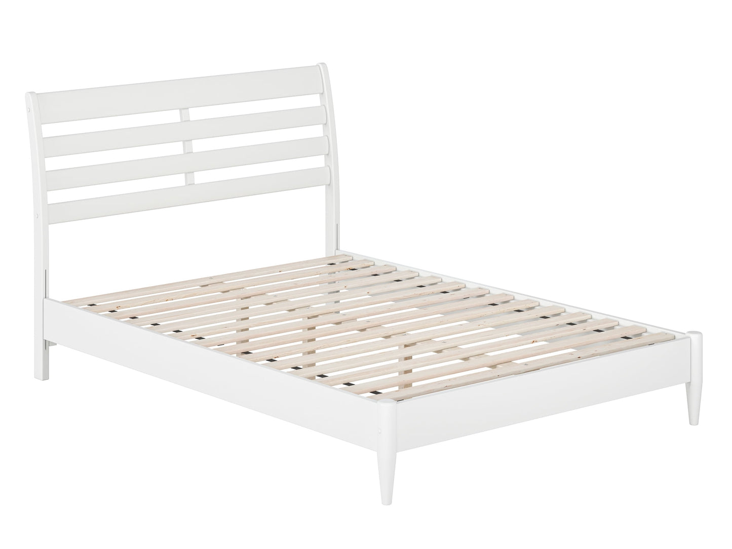 AFI Savannah Full Solid Wood Low Profile Platform Bed, White