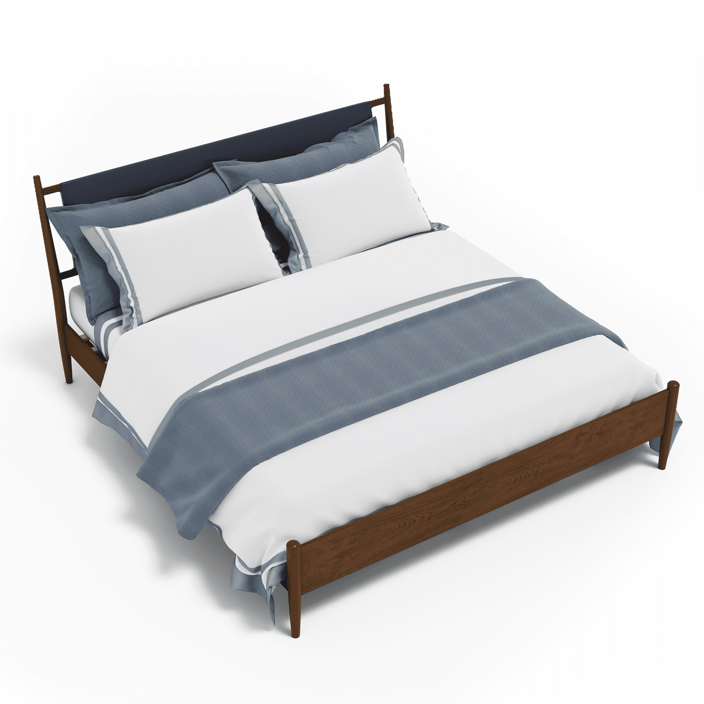 Hommow Modern Solid Wood Platform Bed, Bed Frame with Headboard, Solid Wood Bed Frame with Wood Slat Support, King, Black