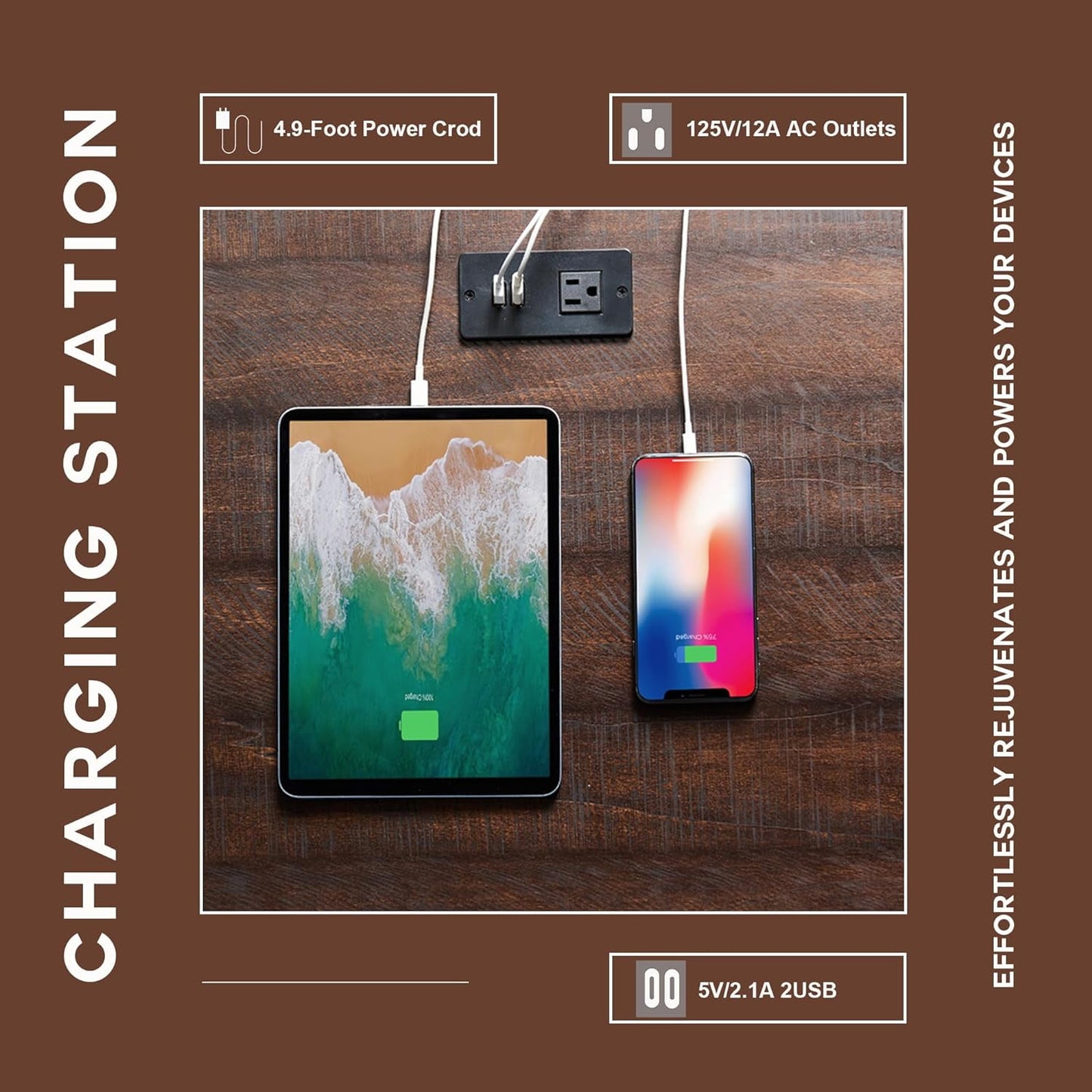 SinCiDo Farmhouse Furniture Living Room Decor, Tall TV Stand for 80 Inch TVs, Lift Top Coffee Table with Storage, End Table with Charging Station