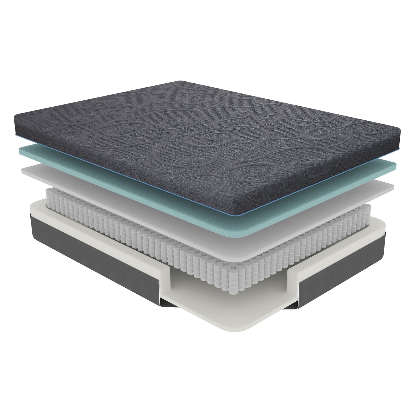 OakvillePark Squantum 8-Inch Gel-Infused Memory Foam Hybrid Mattress, Full