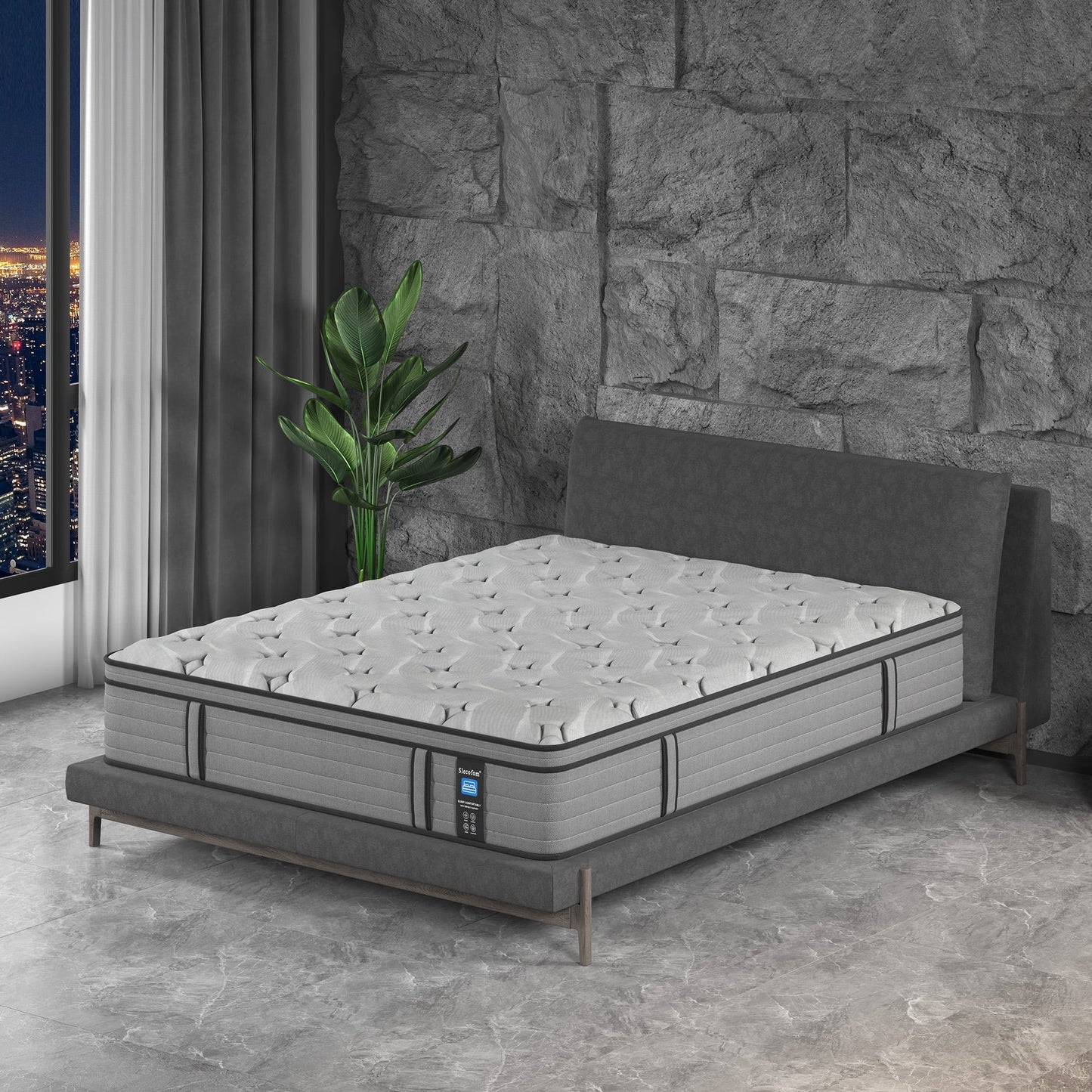 Slecofom 12-inch Hybrid Mattress / Firm Feel with Gel Memory Foam for Adults & Teenagers -King