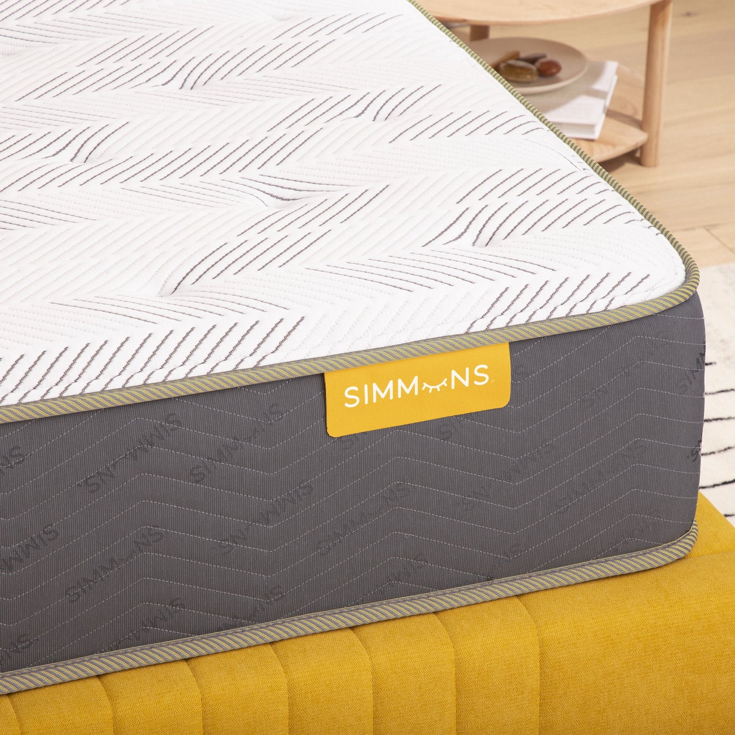 Simmons PeacefulSleep 11in Plush Mattress Low Profile Set -King - Innerspring; Fiberglass-Free