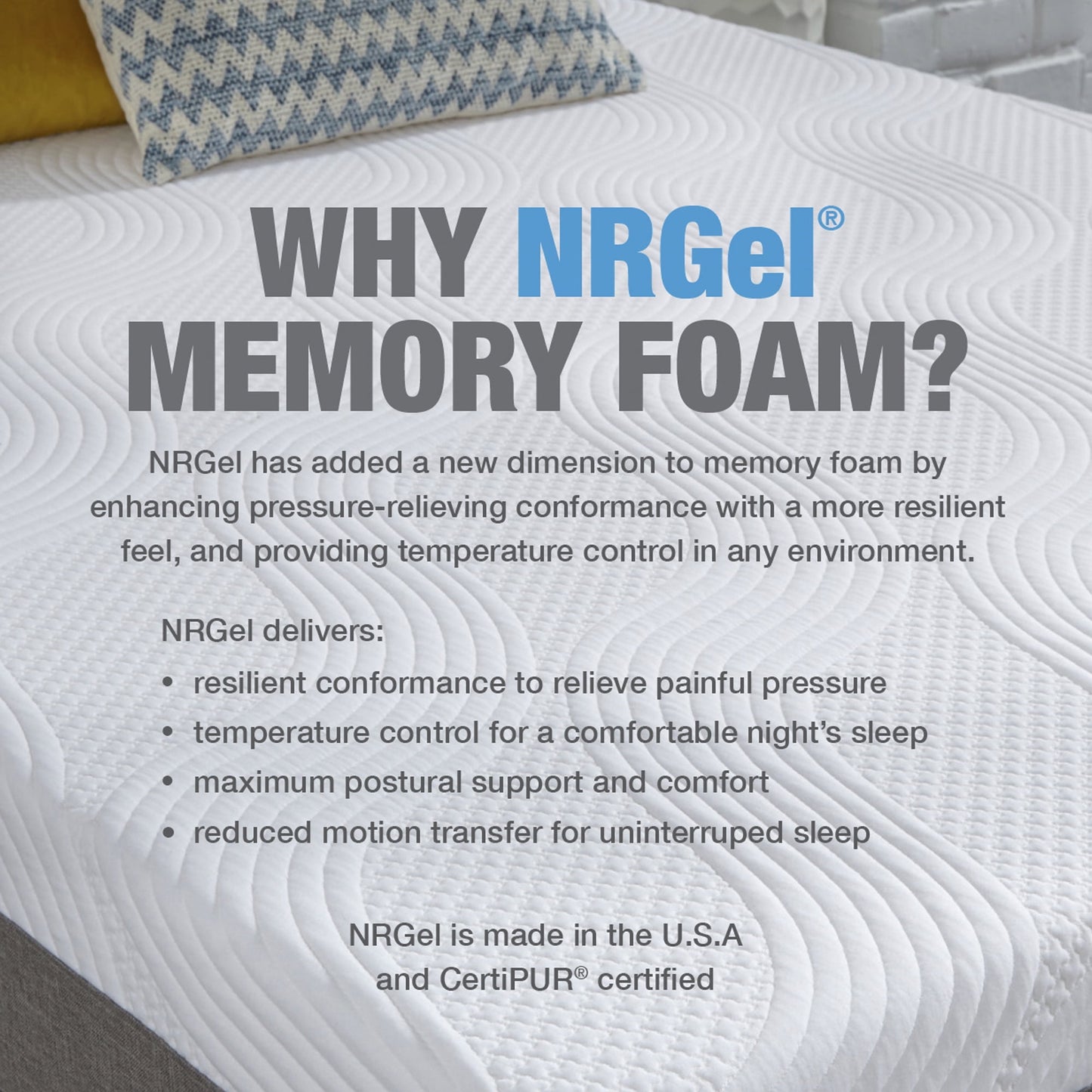 Slumber Solutions Respond 14in NRGel Memory Foam Mattress, Mattress-In-A-Box, King
