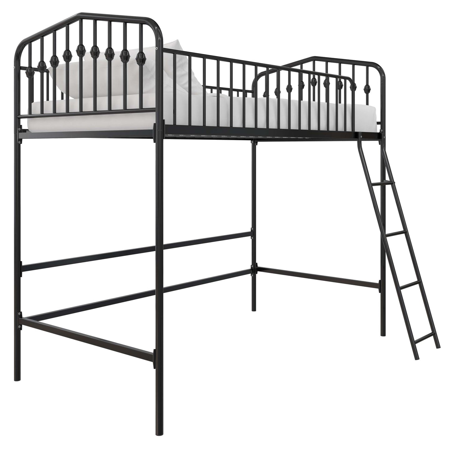 Novogratz Bushwick Metal Twin Loft Bed, Black