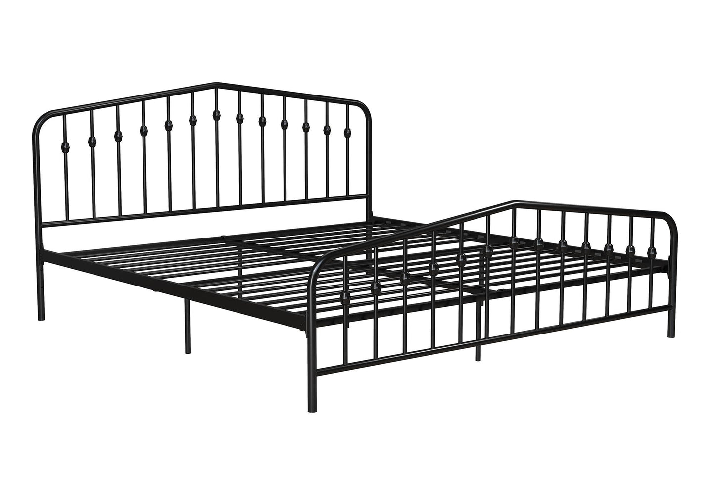 Novogratz Bushwick Metal Bed, King, Black