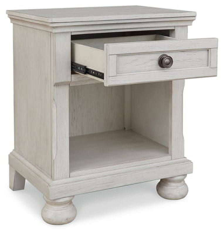 Ashley Signature Design Robbinsdale Nightstand, 1 Drawer, Antique White for Bedroom