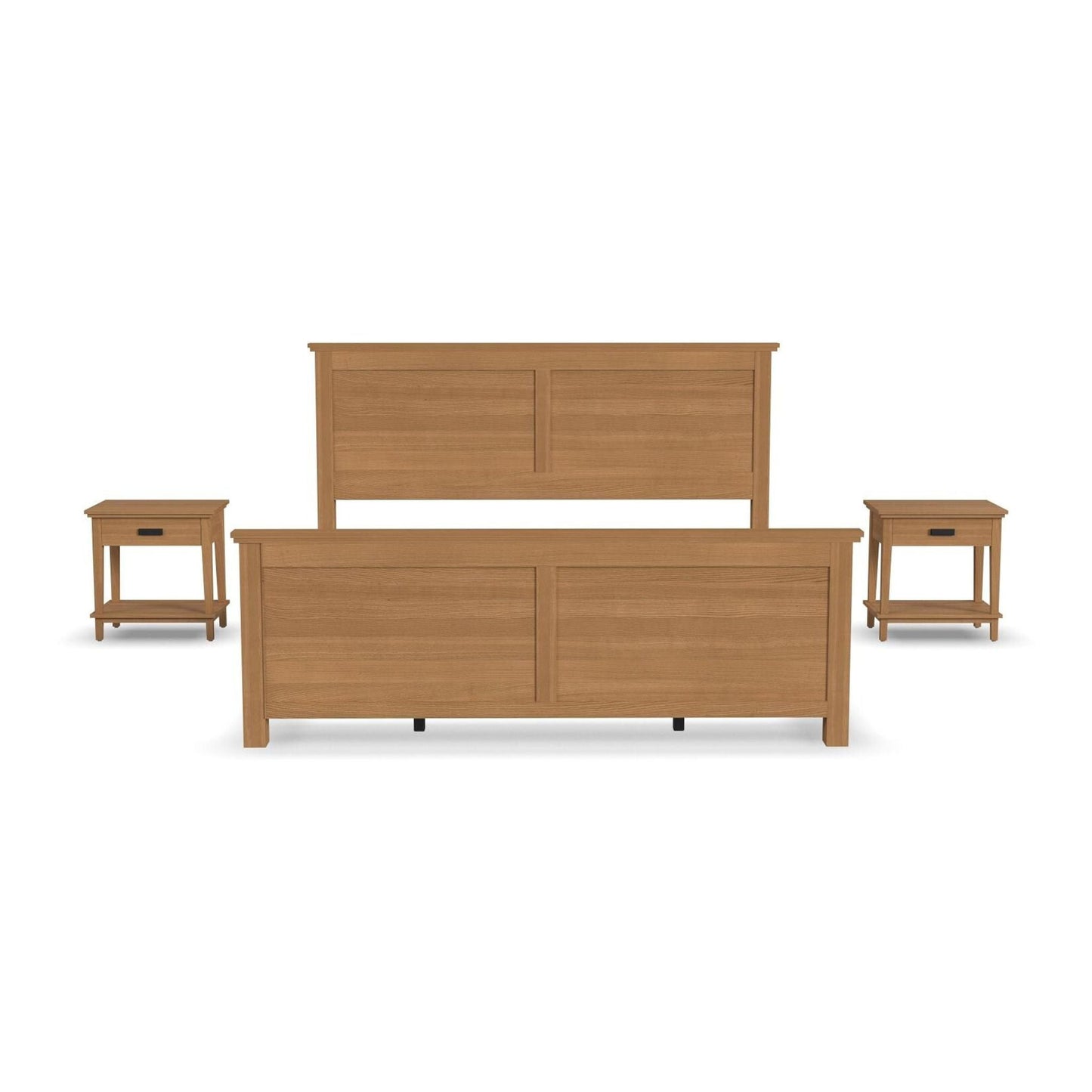 Oak Park 3- Piece Brown Wood King Bed and Two Nightstands Set by Homestyles
