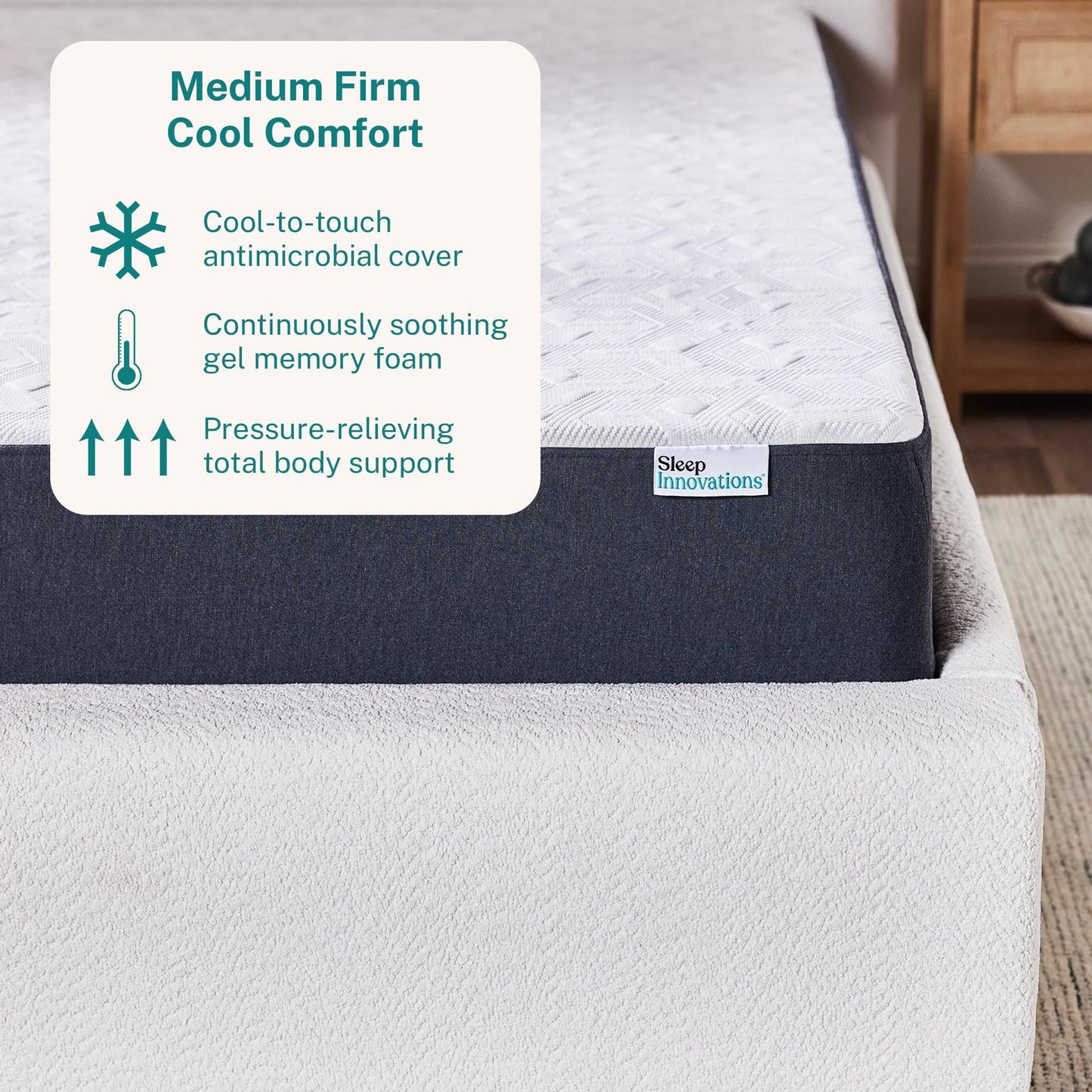 Sleep Innovations 8in Gel Memory Foam Cooling Mattress, Full