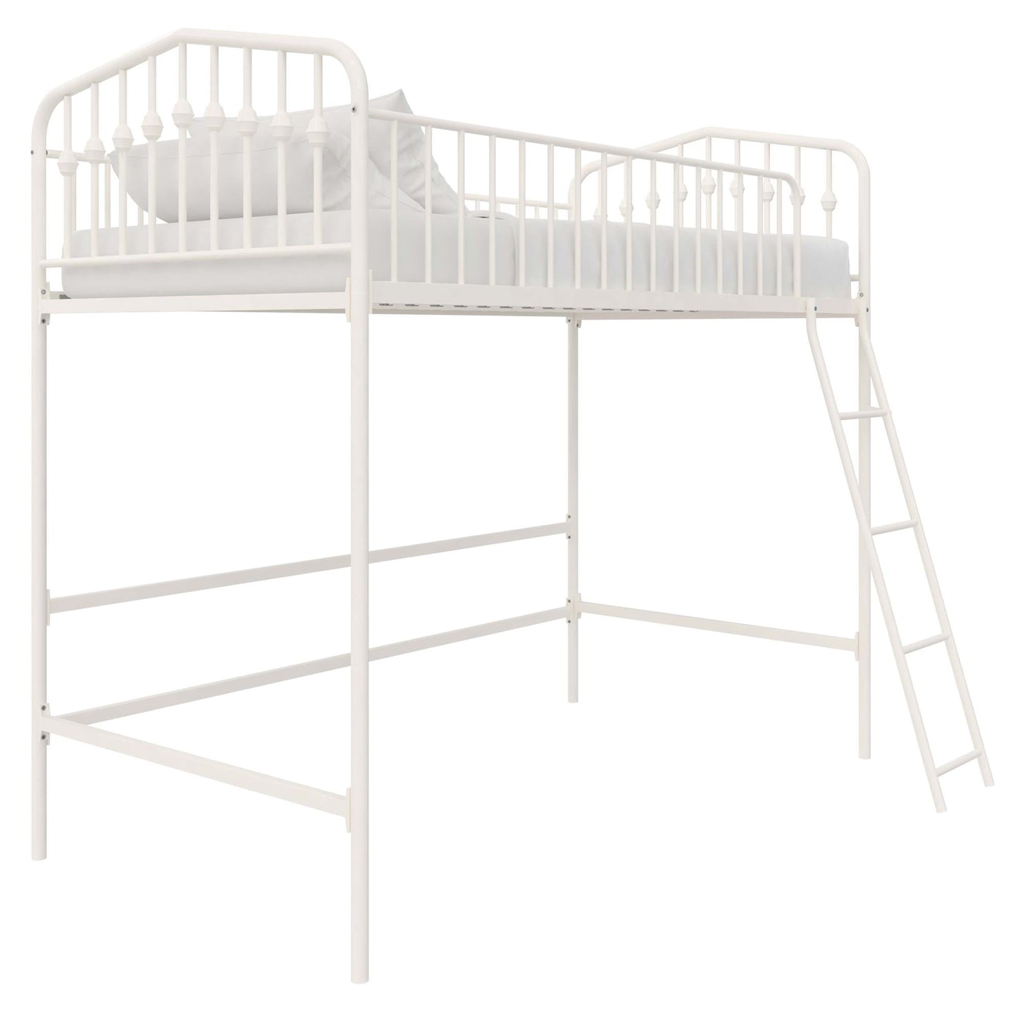 Novogratz Bushwick Metal Twin Loft Bed, Off White