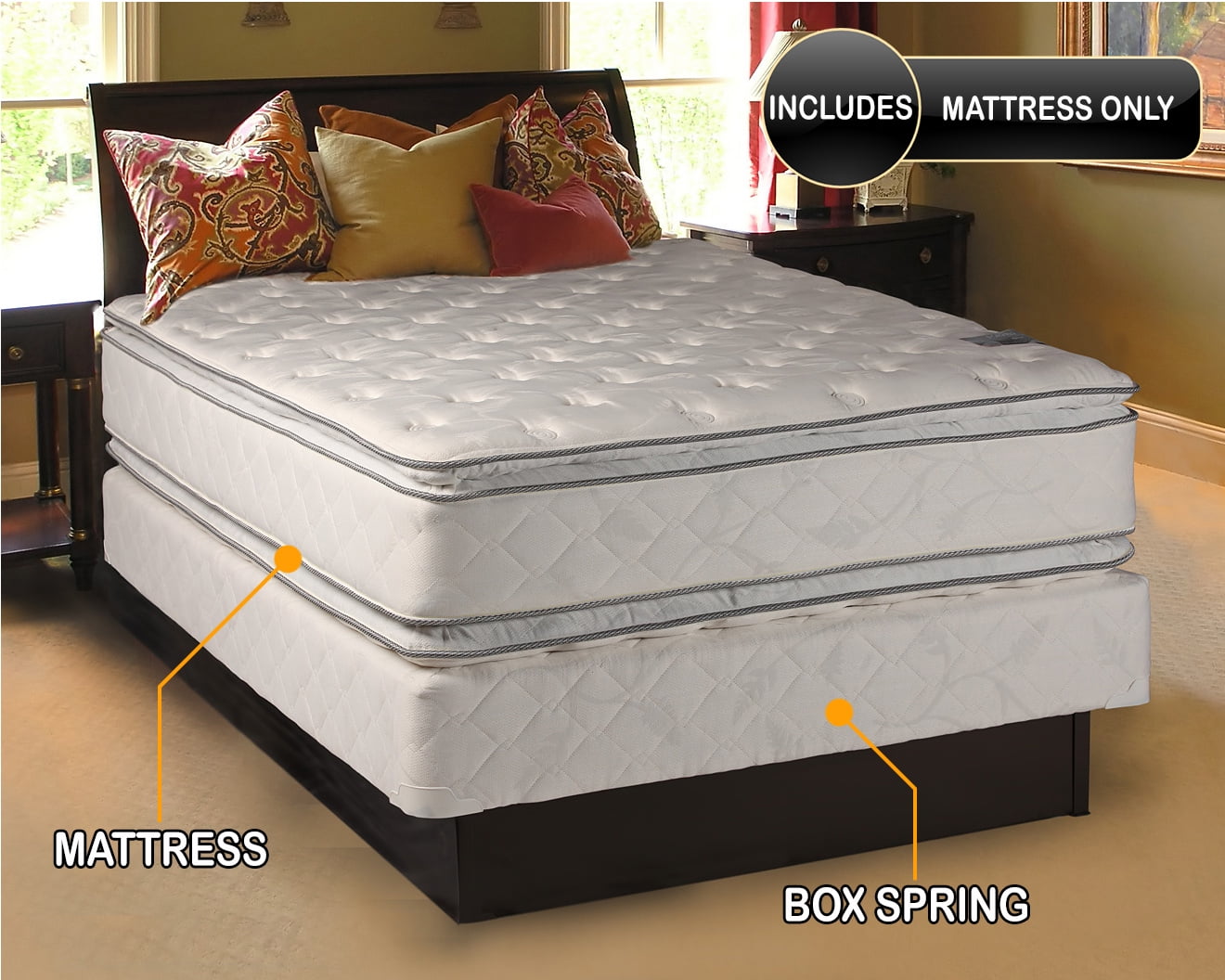 Natural Dream (Twin) Medium Soft PillowTop Mattress Only - Double-Sided Sleep System with Enhanced Cushion Support- Fully Assembled, Back Support, Longlasting by Dream Solutions USA