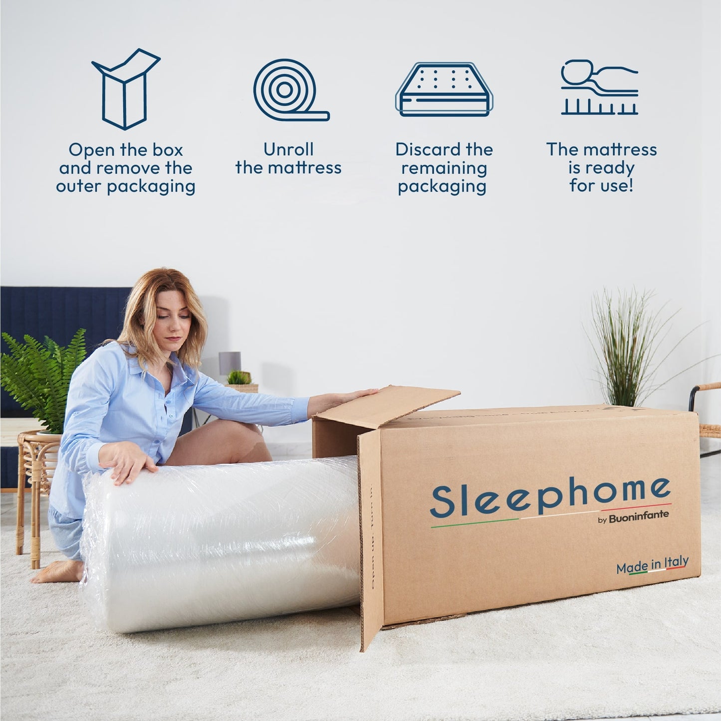 Sleephome 12in Full Mattress - Breathable Cooling Gel Memory Foam - Medium Firm Mattress in a Box