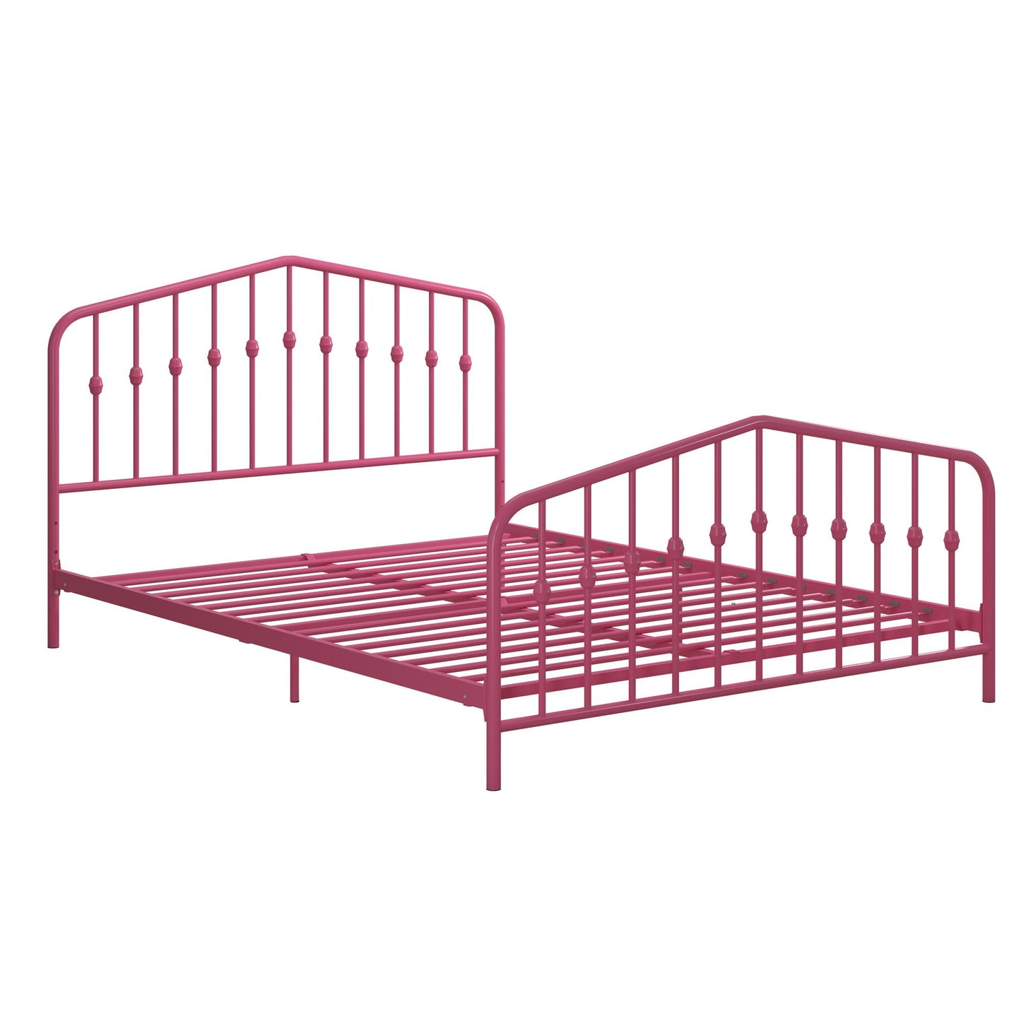Novogratz Bushwick Metal Platform Bed Frame with Headboard, Queen, Hot Pink