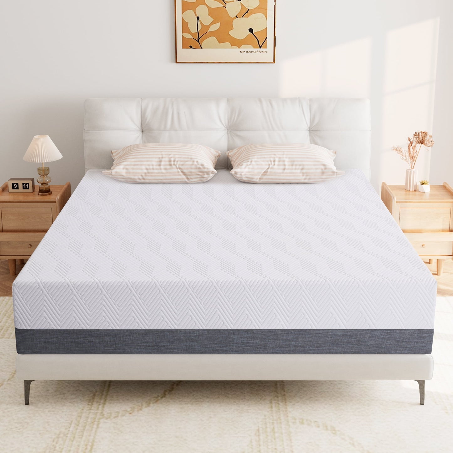 Madinog Queen 10-Inch Cool-Size Medium-Foam Mattress in a Box, Breathable and Non-Slip Design with 10 Year Warranty