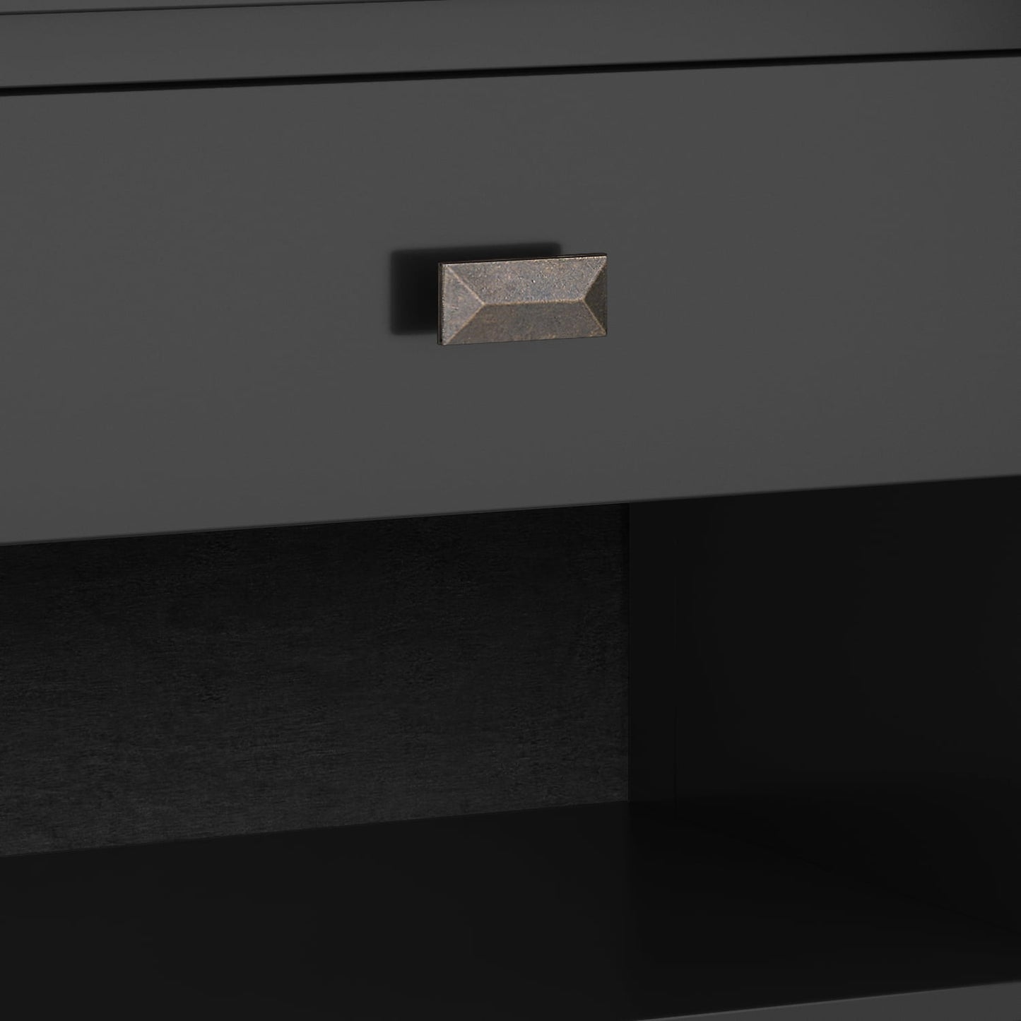 Simpli Home Artisan SOLID WOOD 24 inch Wide Contemporary Bedside Nightstand Table in Black