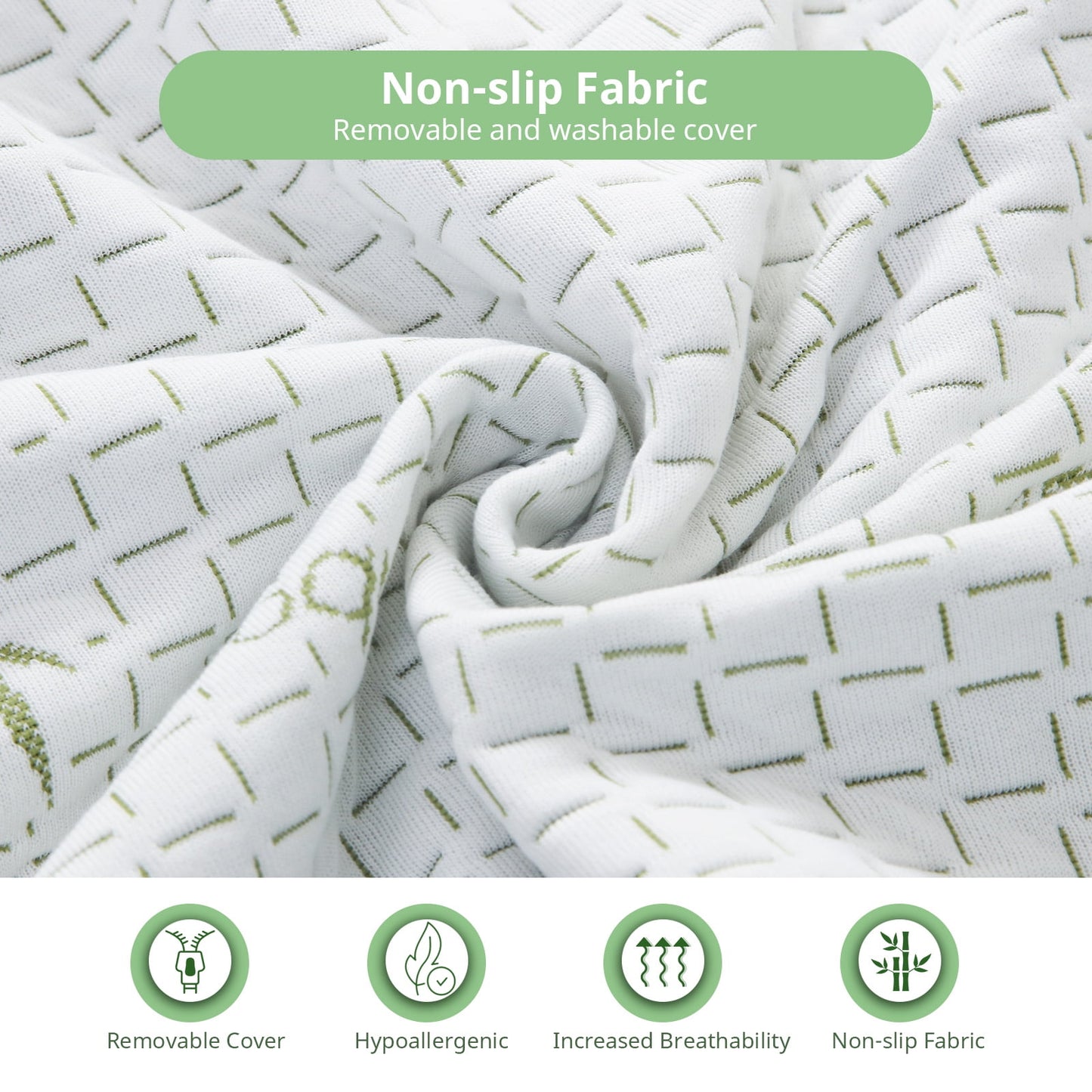 USA Made 8 Inch Queen Mattress In Box, Green Tea Gel Infused Memory Foam, Medium Firm with Cooling Bamboo Cover