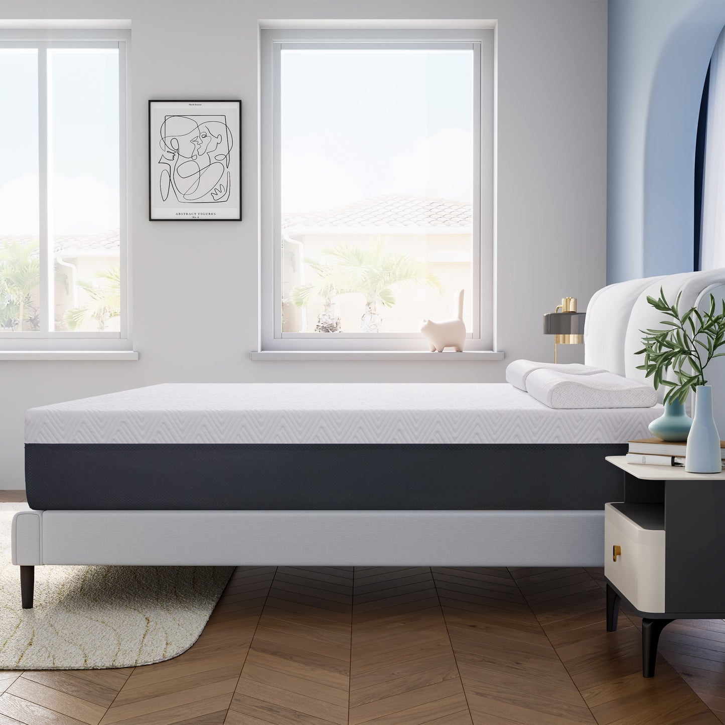 Molblly Queen Mattress, 10 Inch Gel Memory Foam with Cool & Breathable Cover