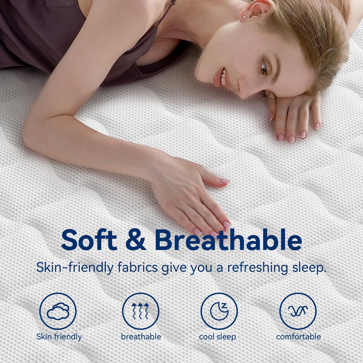 VIPLIVE 10 Inch Queen Mattress - Memory Foam & Hybrid Innerspring, Compressed in Box