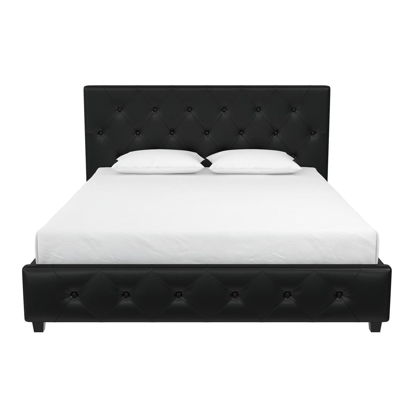 DHP Dakota Upholstered Platform Bed, Full, Black