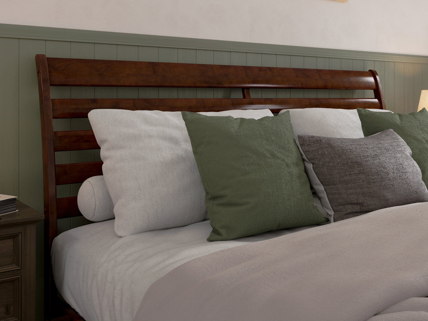 AFI Savannah King Solid Wood Low Profile Platform Bed, Walnut