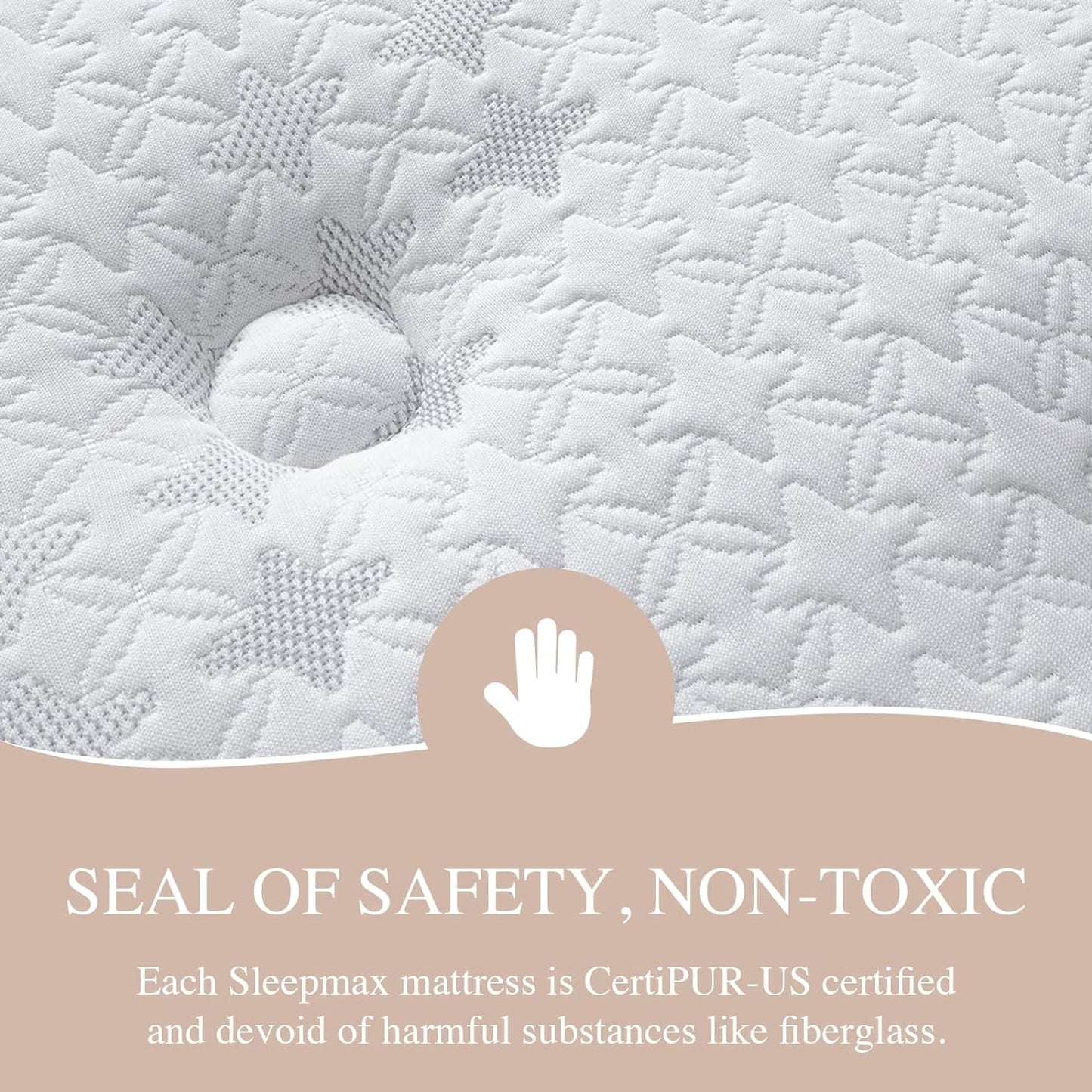 Sleepmax King Mattress 12 Inch - Hotel-Collection Hybrid Mattress Pain Relief - Deep Sleep Firm Mattress Extra Lumbar Support - Motion-Isolation Bed in a Box, CertiPUR-US Certified, 365-Night Trial