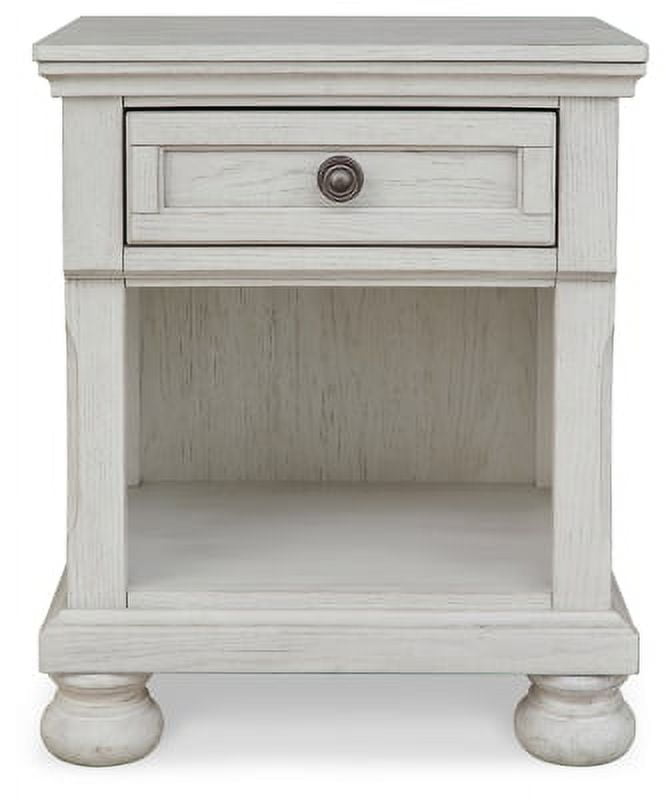 Ashley Signature Design Robbinsdale Nightstand, 1 Drawer, Antique White for Bedroom
