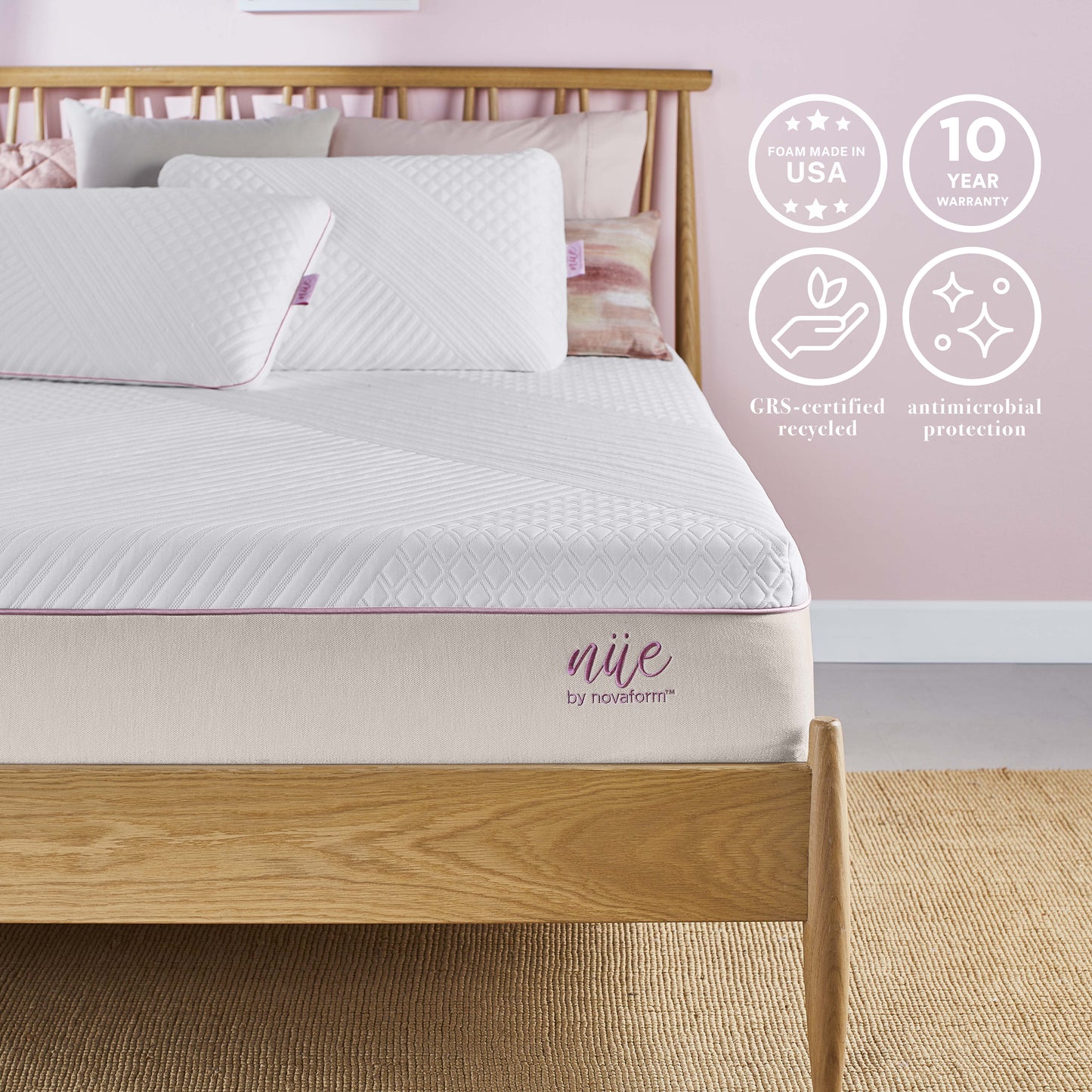 nue by Novaform 10in Cooling Gel Memory Foam Mattress, California King