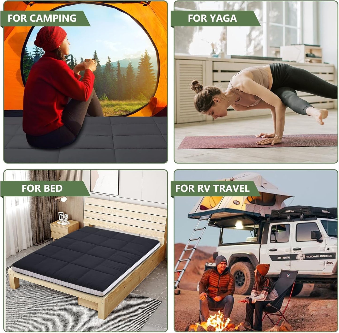 Slsy Upgraded 6in Extra Thick Japanese Floor Mattress Futon Mattress, Foldable Mattress Tatami Pad Floor Mattress for Adults Floor Bed Roll Up Mattress Guest Mattress Camping Mattress