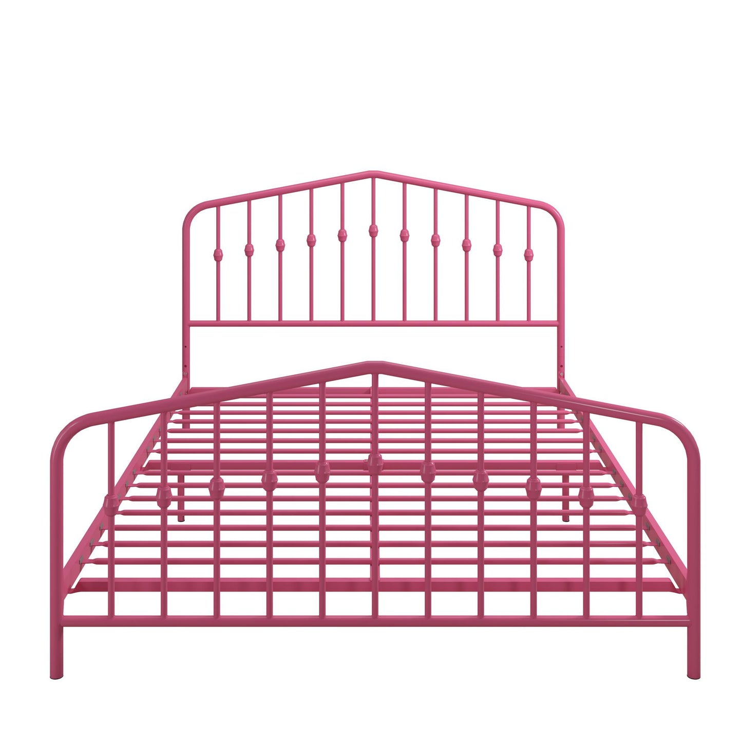 Novogratz Bushwick Metal Platform Bed Frame with Headboard, Queen, Hot Pink
