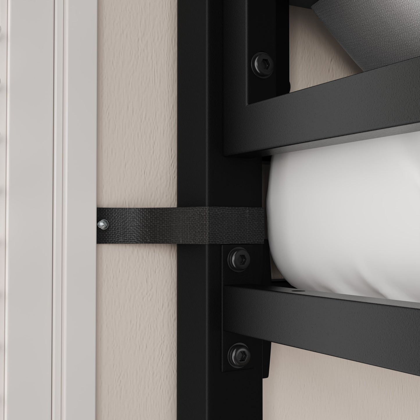 CERLIN Heavy-Duty Black Metal Twin Loft Bed with Underneath Space, Removable Stair & Safety Guard