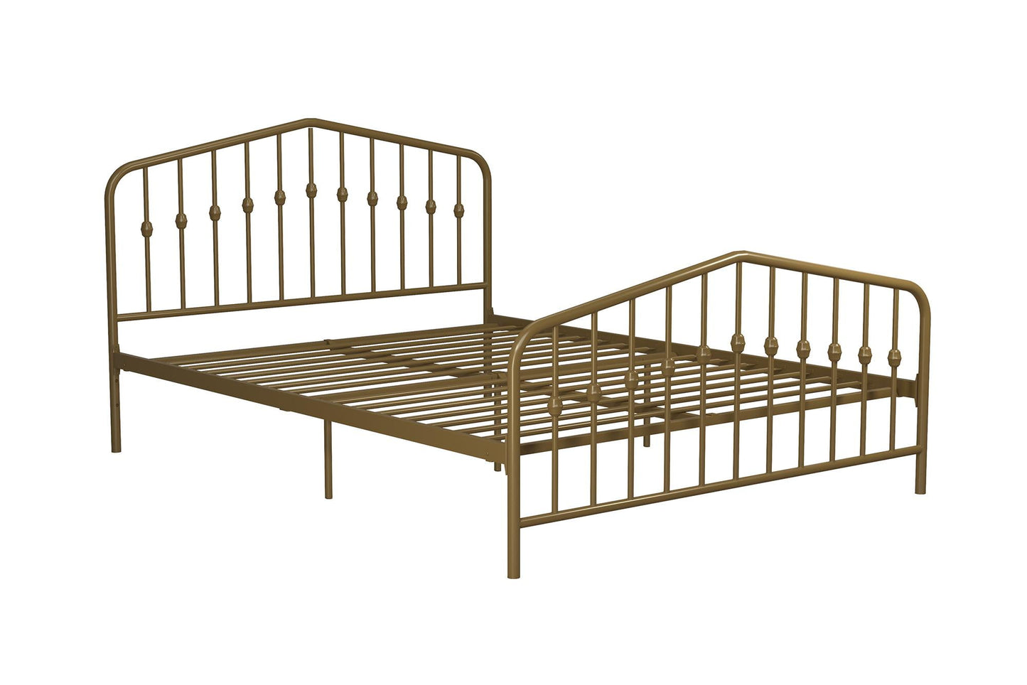 Novogratz Bushwick Metal Bed, Queen, Gold