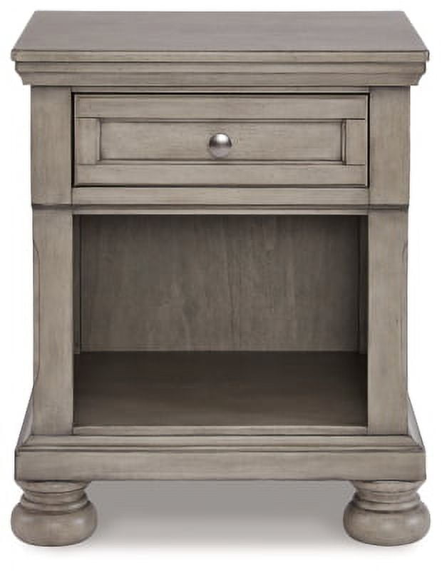 Ashley Furniture Lettner 1-Drawer Nightstand, Light Gray, Modern Traditional Design