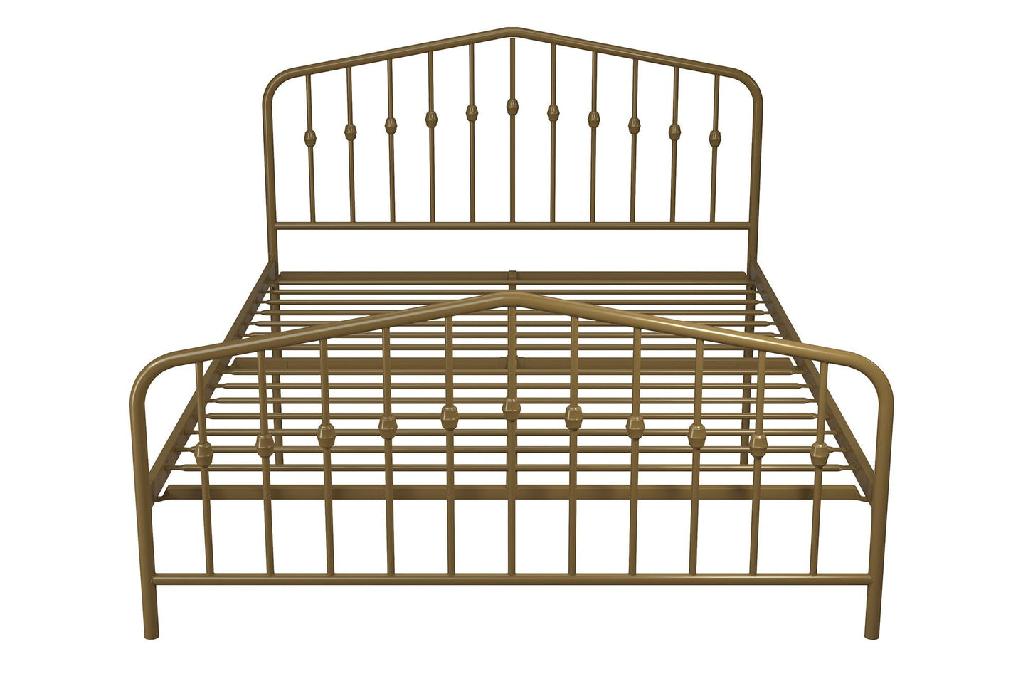 Novogratz Bushwick Metal Bed, Queen, Gold
