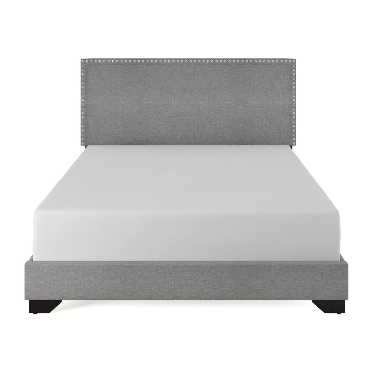 Skylar Nailhead Trim Upholstered Full Platform Bed, Glacier