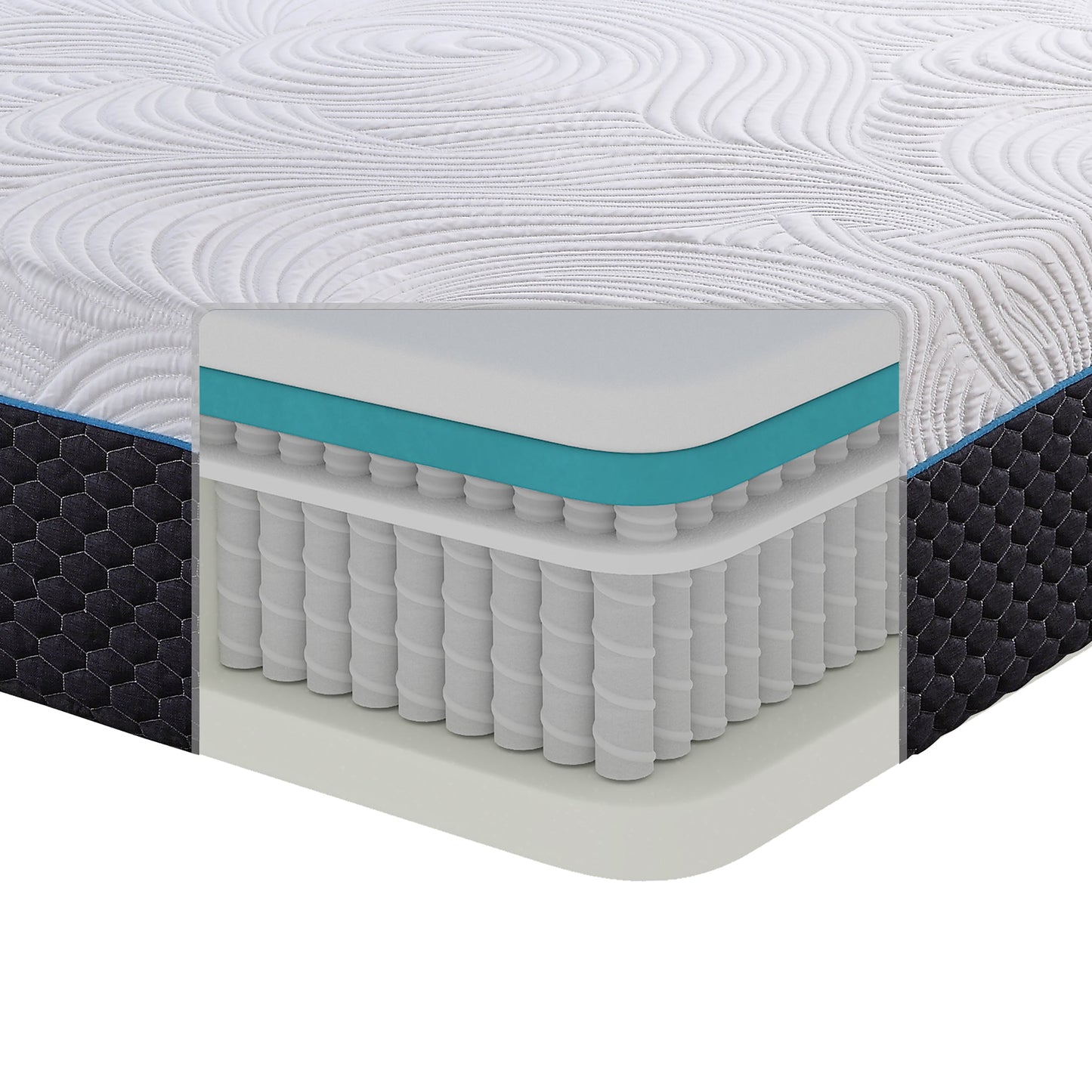 OakvillePark Dorchester 14-Inch Latex Microcoil Hybrid Mattres, Queen