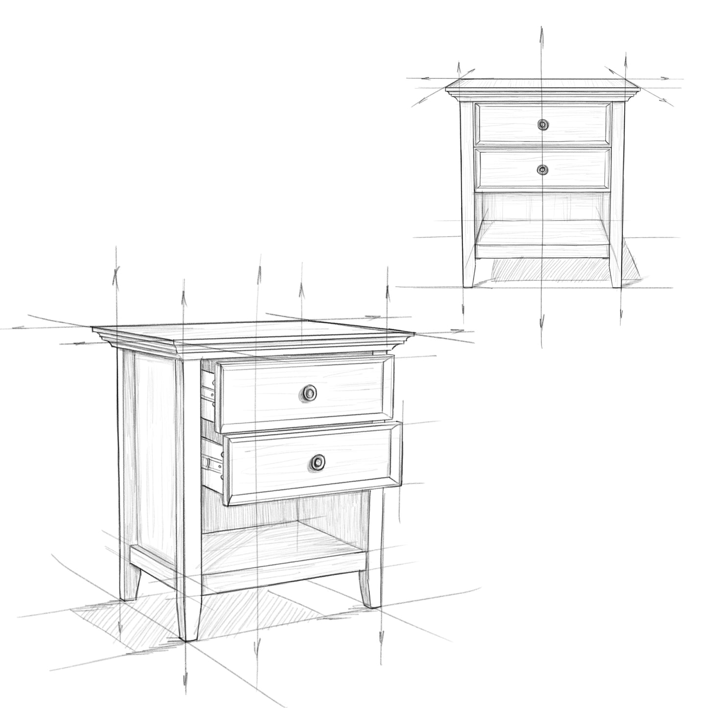 Simpli Home Amherst Transitional Solid Wood Nightstand in Natural Aged Brown