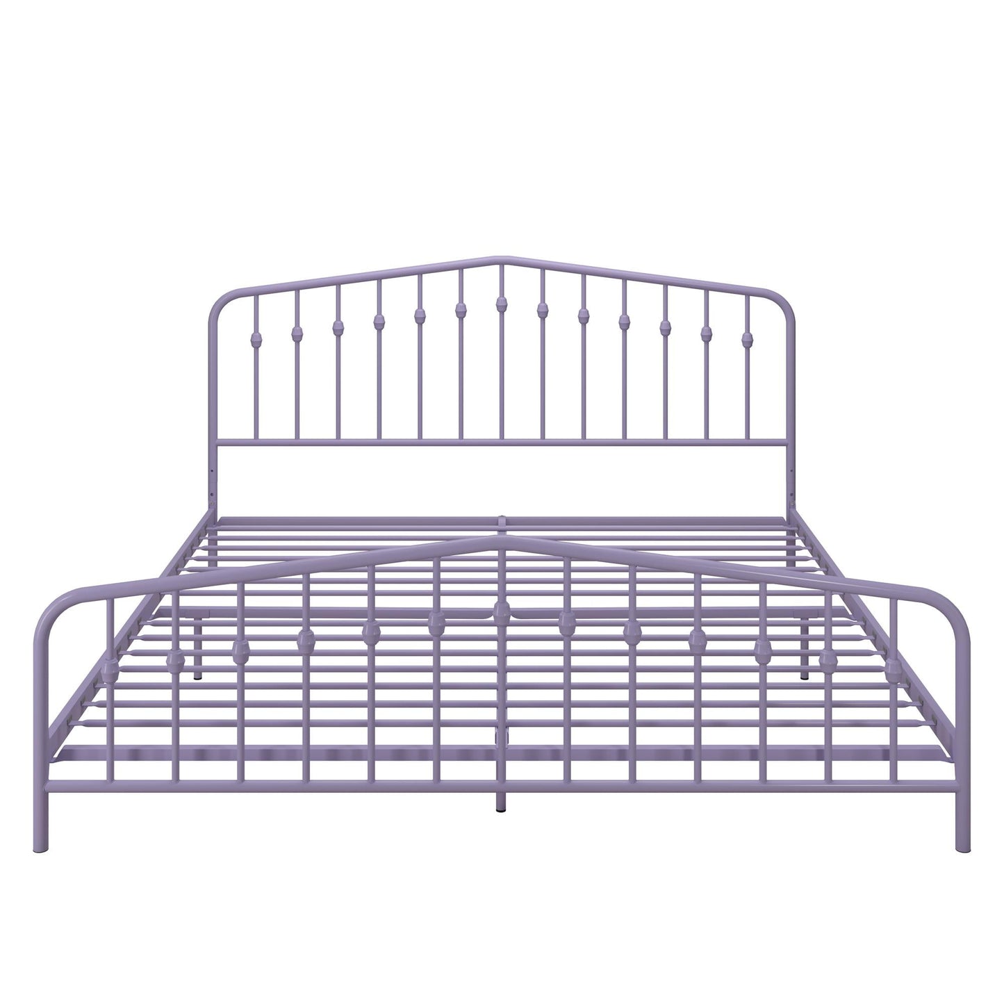 Novogratz Bushwick Metal Platform Bed Frame with Headboard, King, Lavender