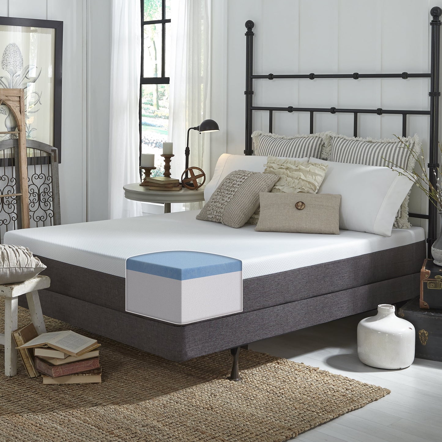 Slumber Solutions Restore 10in Gel Foam Mattress, Mattress-In-A-Box, California King