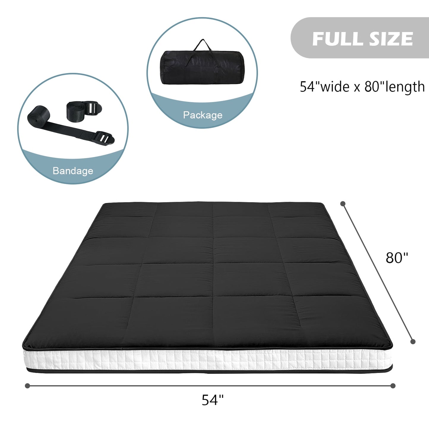 SLSY Futon Mattress, Extra Thick Padded Japanese Floor Mattress Quilted Bed Mattress Topper, Folding Floor Lounger Sleeping Pad Guest Bed