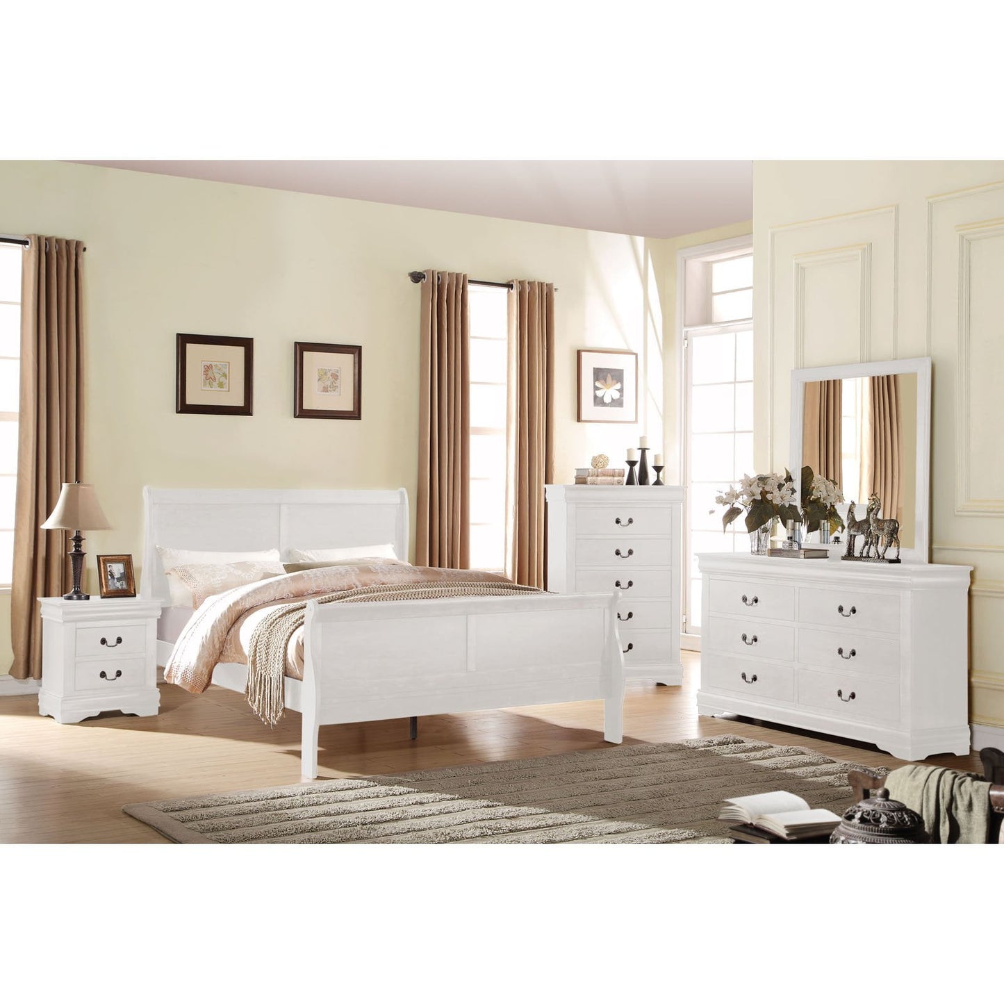 Simple Relax Full Bed, White, Metal